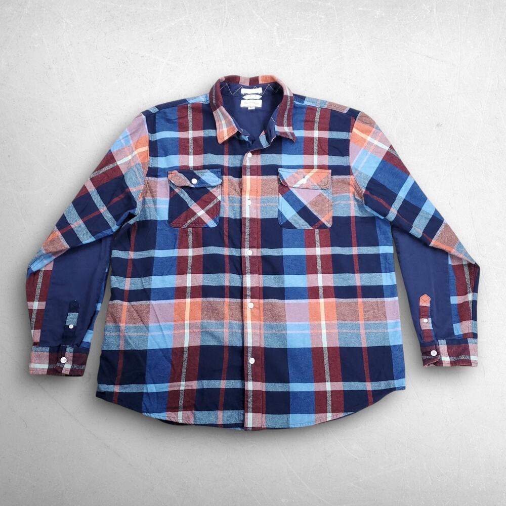 Free Assembly Flannel Shirt Men XXXL Multicolor Plaid Cotton Workwear‎ Outdoors